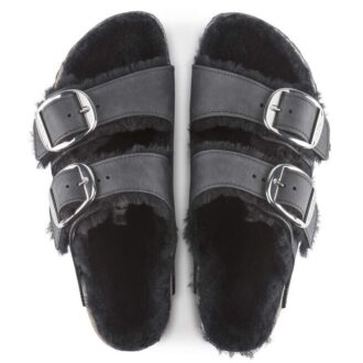 Arizona Big Buckle Shearling Natuurlijk Leer Geolied