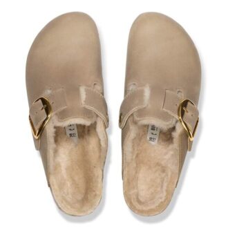 Boston Big Buckle Shearling Natuurlijk Leer Geolied