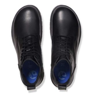 Highwood Lace Mid Heren Leer Zwart