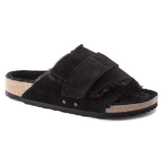 Kyoto Shearling Suède Leer-Shearling Zwart