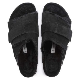 Kyoto Shearling Suède Leer-Shearling Zwart