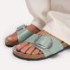 Madrid Big Buckle Natuurlijk leer Lak