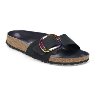 Madrid Big Buckle Nubuckleer Zwart
