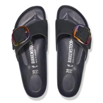 Madrid Big Buckle Nubuckleer Zwart