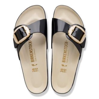 Madrid Big Buckle Pearl Natuurlijk leer Lak