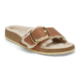 Madrid Big Buckle schapenvacht natuurlijk leer geolied