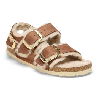 Milano Big Buckle, schapenvacht en geolied natuurlijk leer