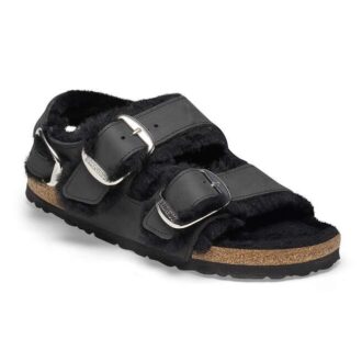 Milano Big Buckle, schapenvacht en geolied natuurlijk leer