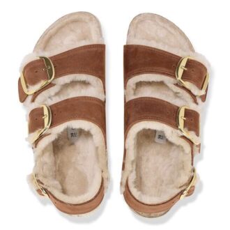 Milano Big Buckle, schapenvacht en geolied natuurlijk leer
