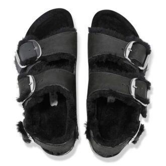 Milano Big Buckle, schapenvacht en geolied natuurlijk leer