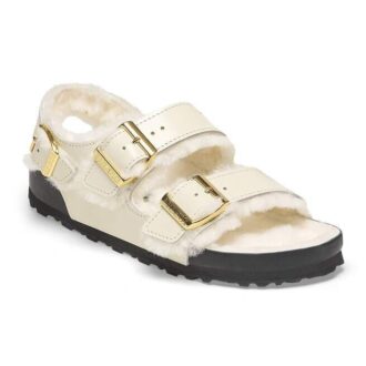 Milano Shearling Natuurlijk leer-Shearling Hoogglans Ecru