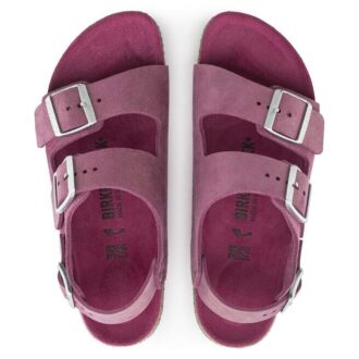 Milano suède leer glanzend fuchsia